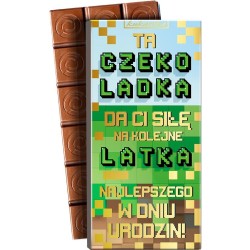 CZK-343 Urodziny (piksele) - Czekolada Mleczna 100g